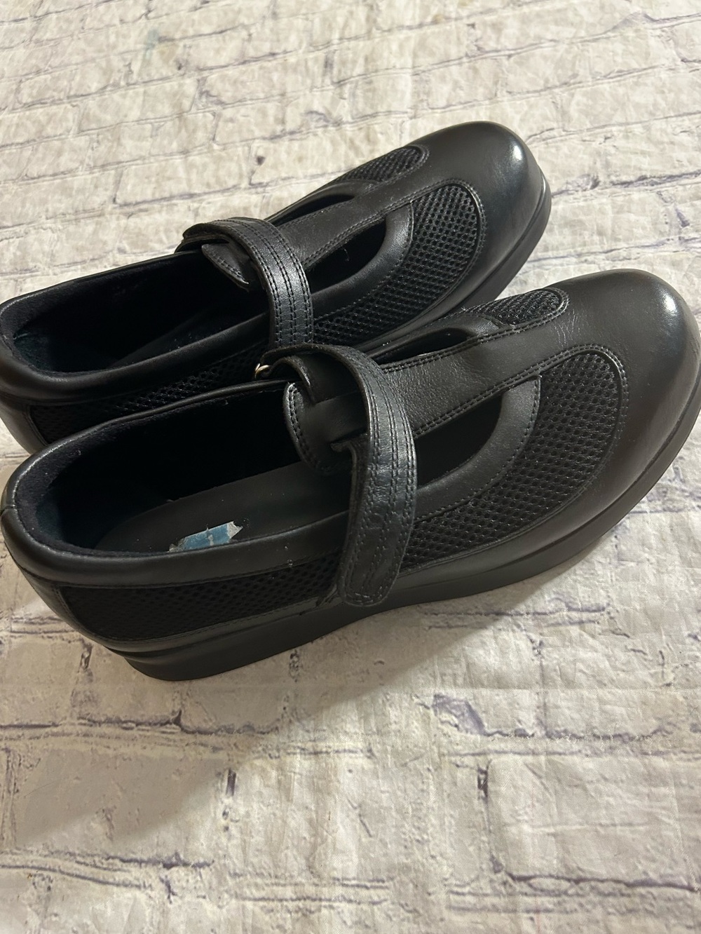 DREW DESIREE MARYJANE FLATS BLACK LEATHER MESH COMFORT WOMEN’S SIZE 11